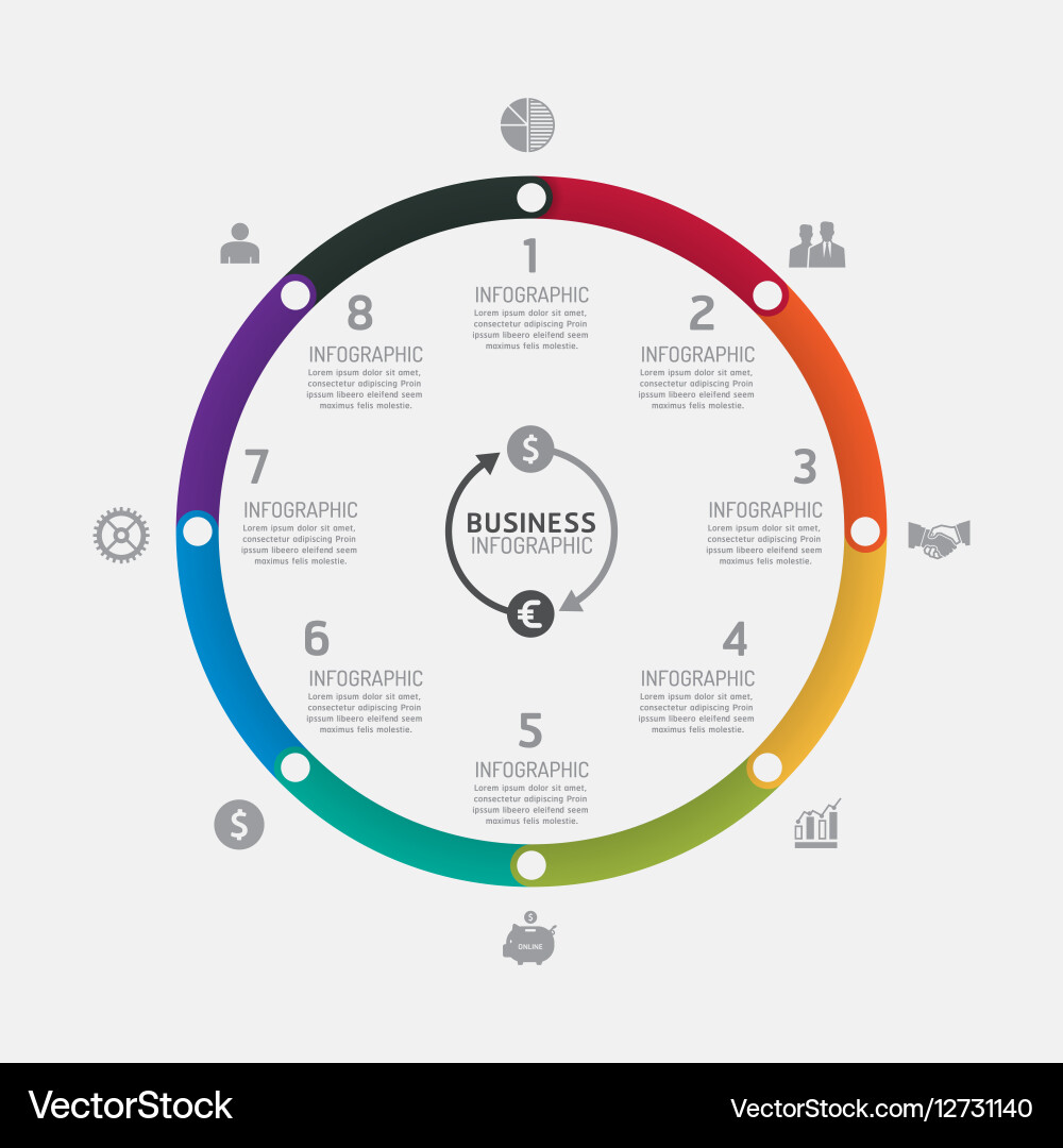 Data Process Chart with Icons vector image