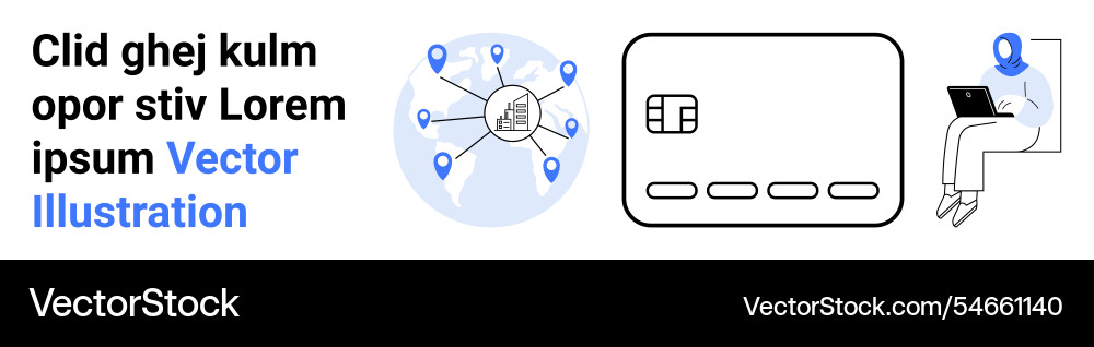 Digital banking and global networking concept Digital banking and global networking concept Vector Image