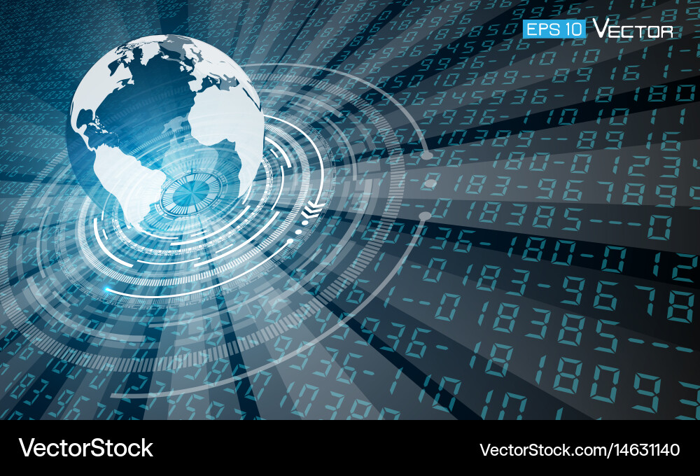 Digital Globe with Numeric Overlay vector image