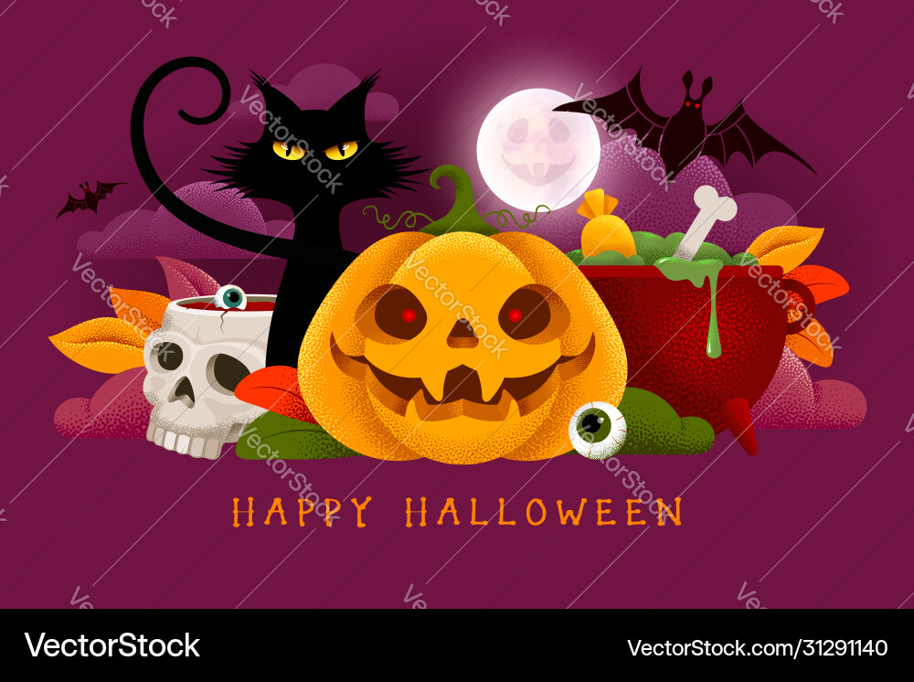 Happy halloween banner or party invitation Happy halloween banner or party invitation vector image