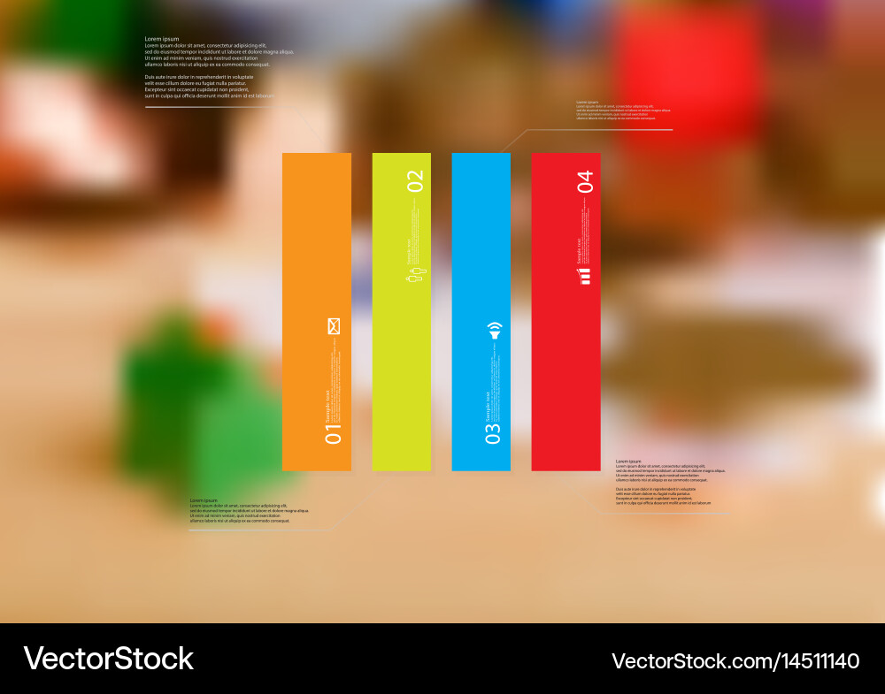 Infographic template with rectangle vertically vector image