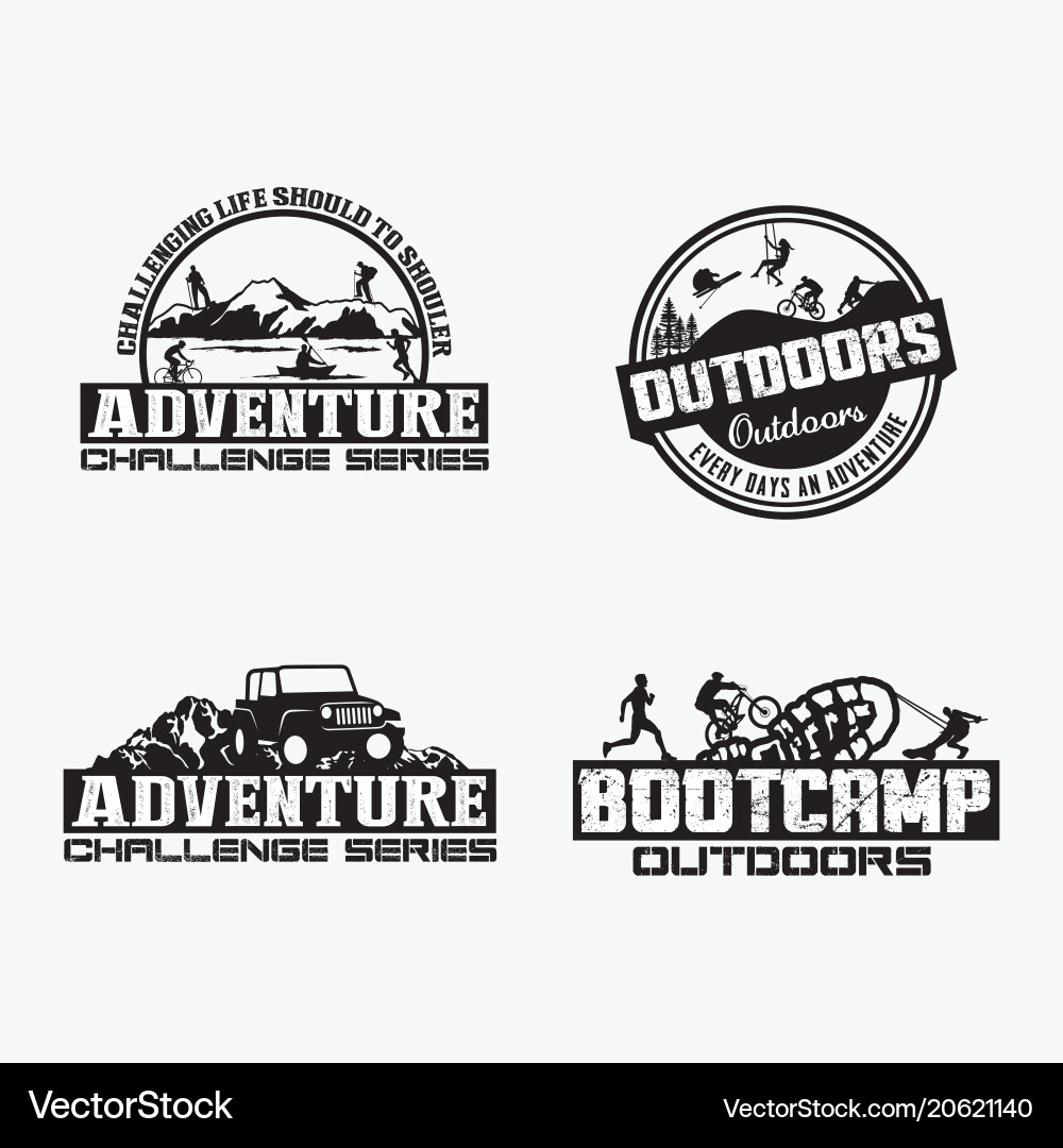 Outdoor Adventure Badges & Logos Vector Image