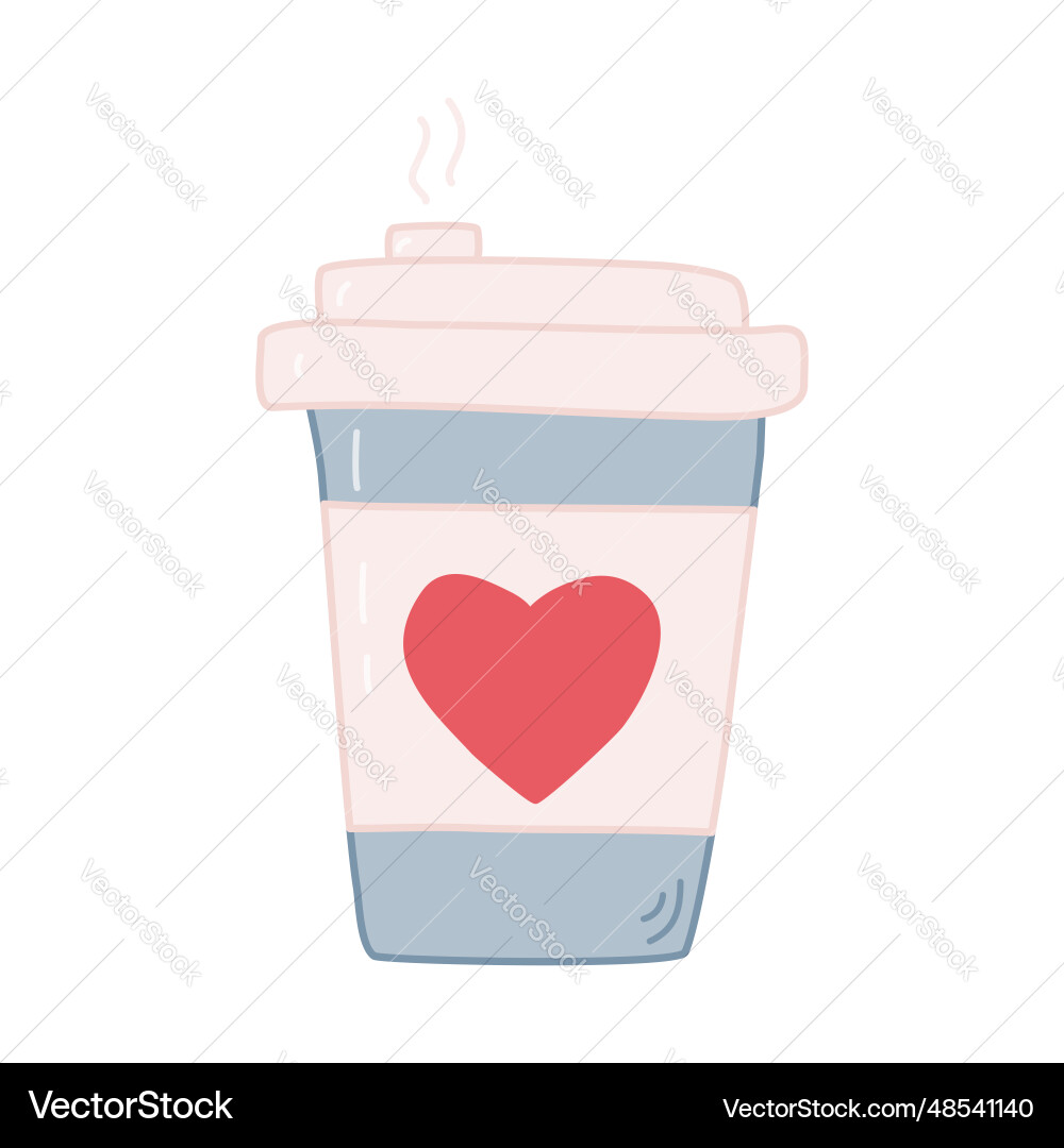 Plastic reusable cup with lid for coffee or tea Plastic reusable cup with lid for coffee or tea vector image