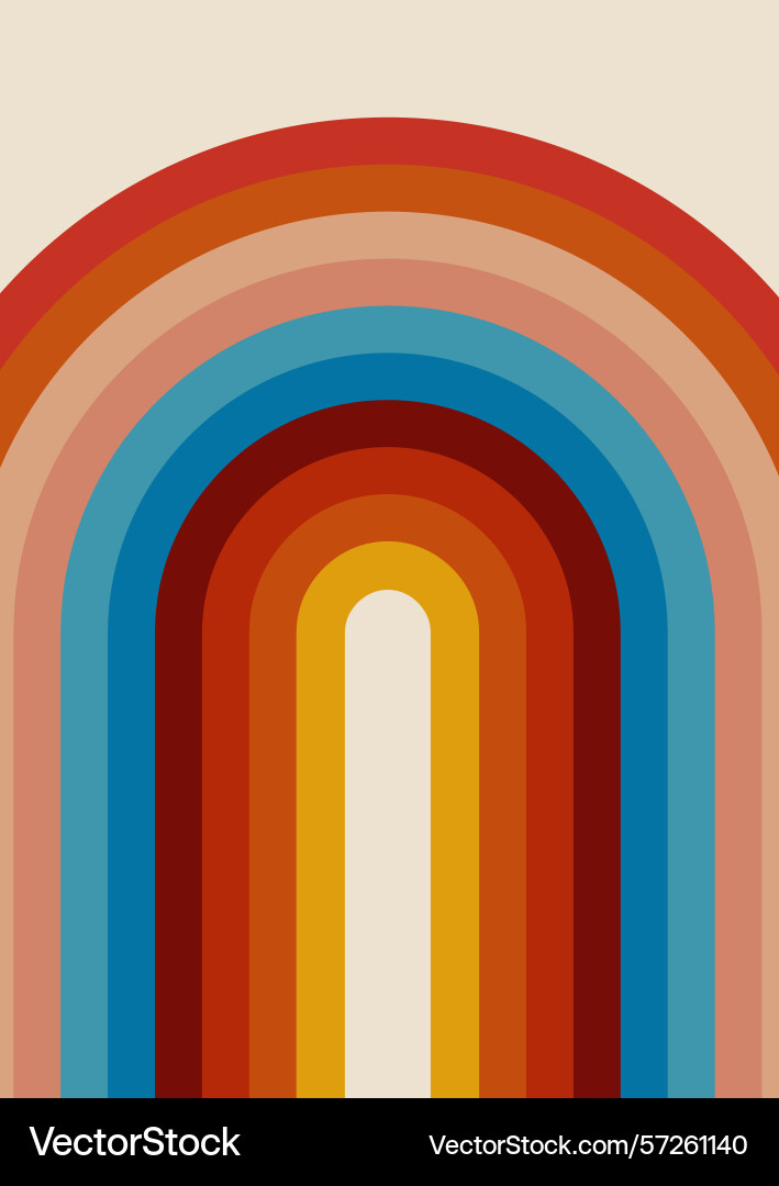 Retro abstract background with a rainbow design vector image