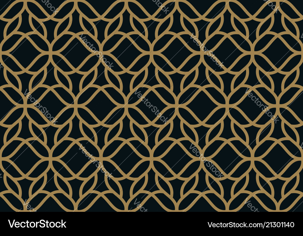 Seamless pattern of intersecting thin gold lines vector image