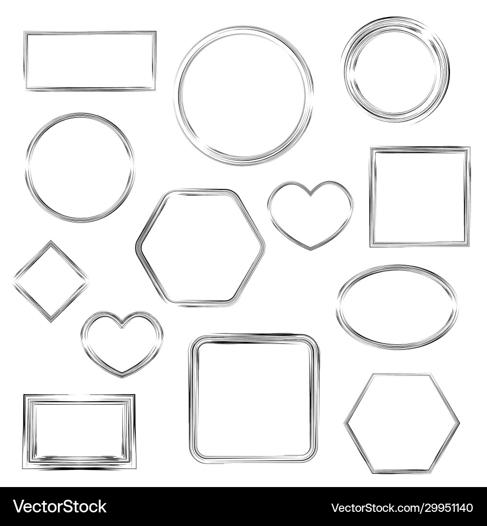 Set 13 different isolated frames for graphic Set 13 different isolated frames for graphic vector image