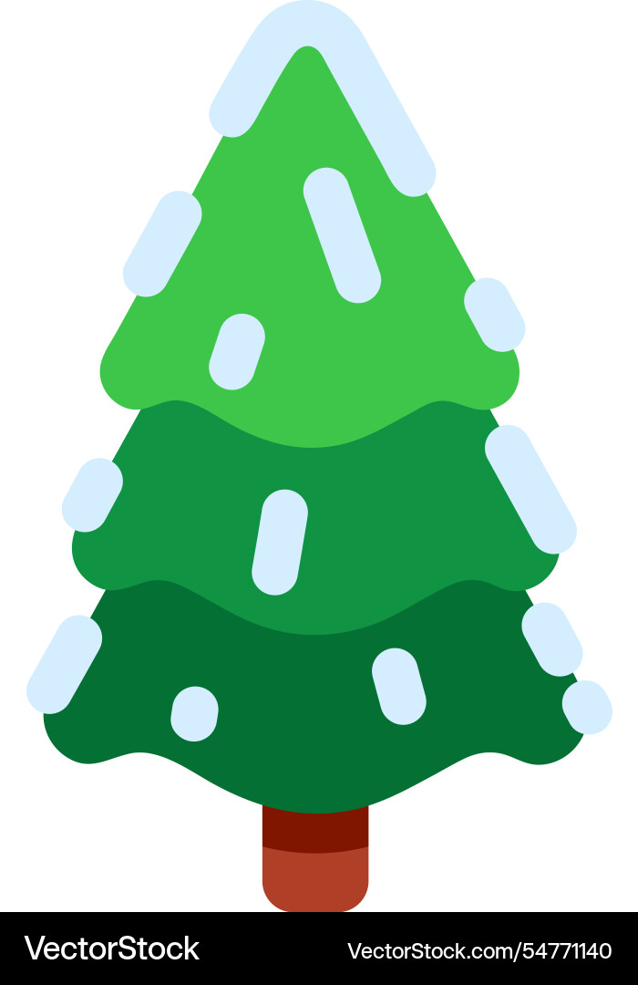 Stylized green christmas tree adorned with snow Stylized green christmas tree adorned with snow vector image
