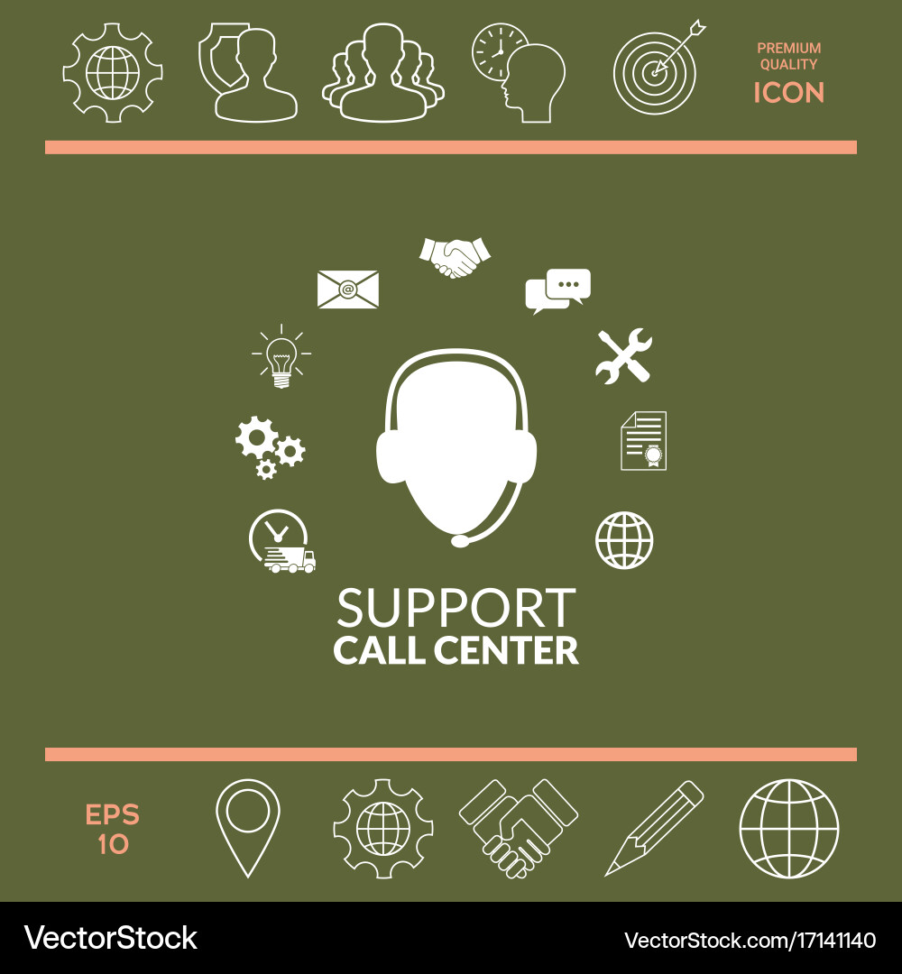 Technical support operator flat icon vector image