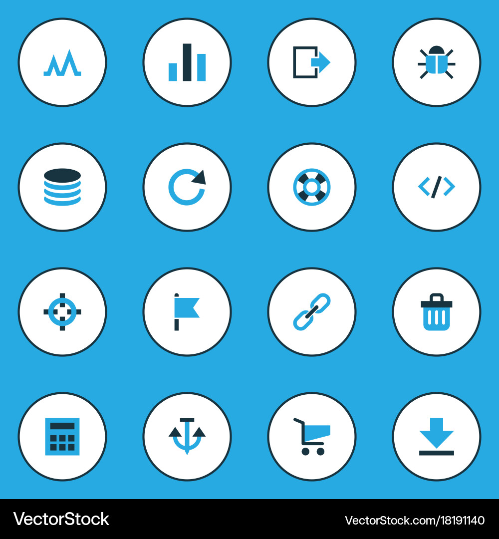 User colorful icons set collection of calculate vector image