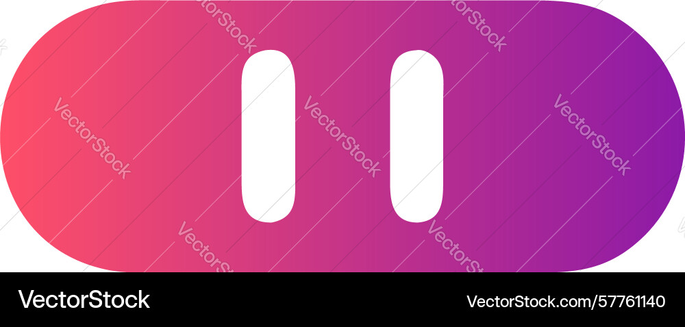 Vibrant pause button interactive control break vector image
