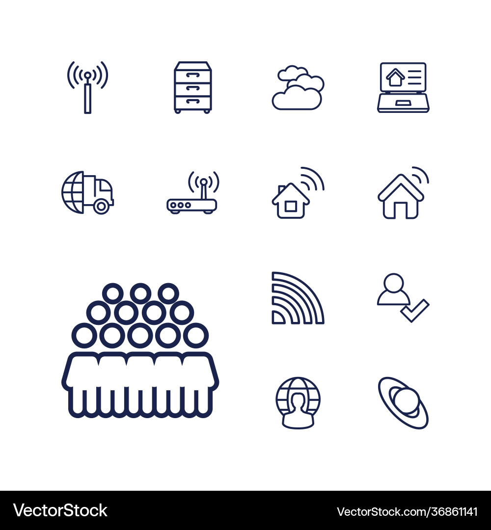 13 network icons Royalty Free Vector Image - VectorStock