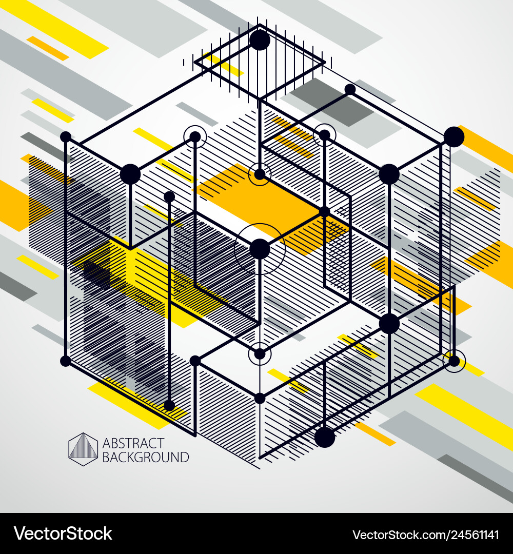Abstract geometric 3d elements in futuristic Abstract geometric 3d elements in futuristic vector image