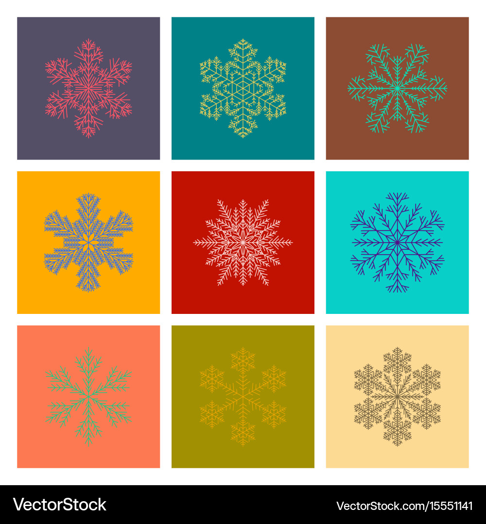 Assembly flat snowflake Vector Image