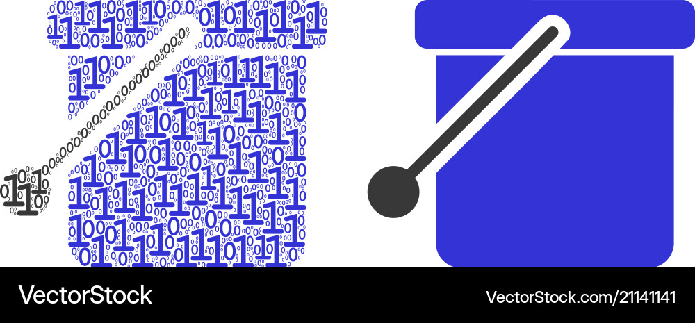 Bucket mosaic of binary digits Bucket mosaic of binary digits Vector Image