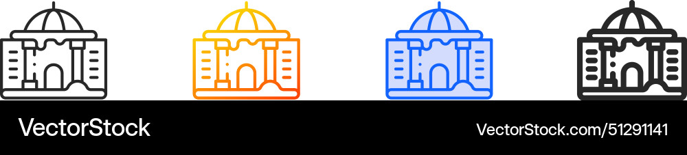 Building iconthin linear gradient blue stroke Building iconthin linear gradient blue stroke vector image