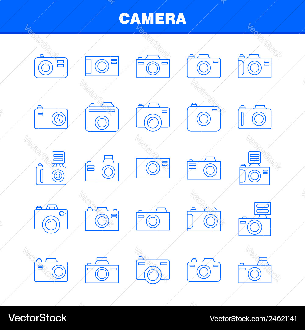 Camera line icon for web print and mobile uxui vector image