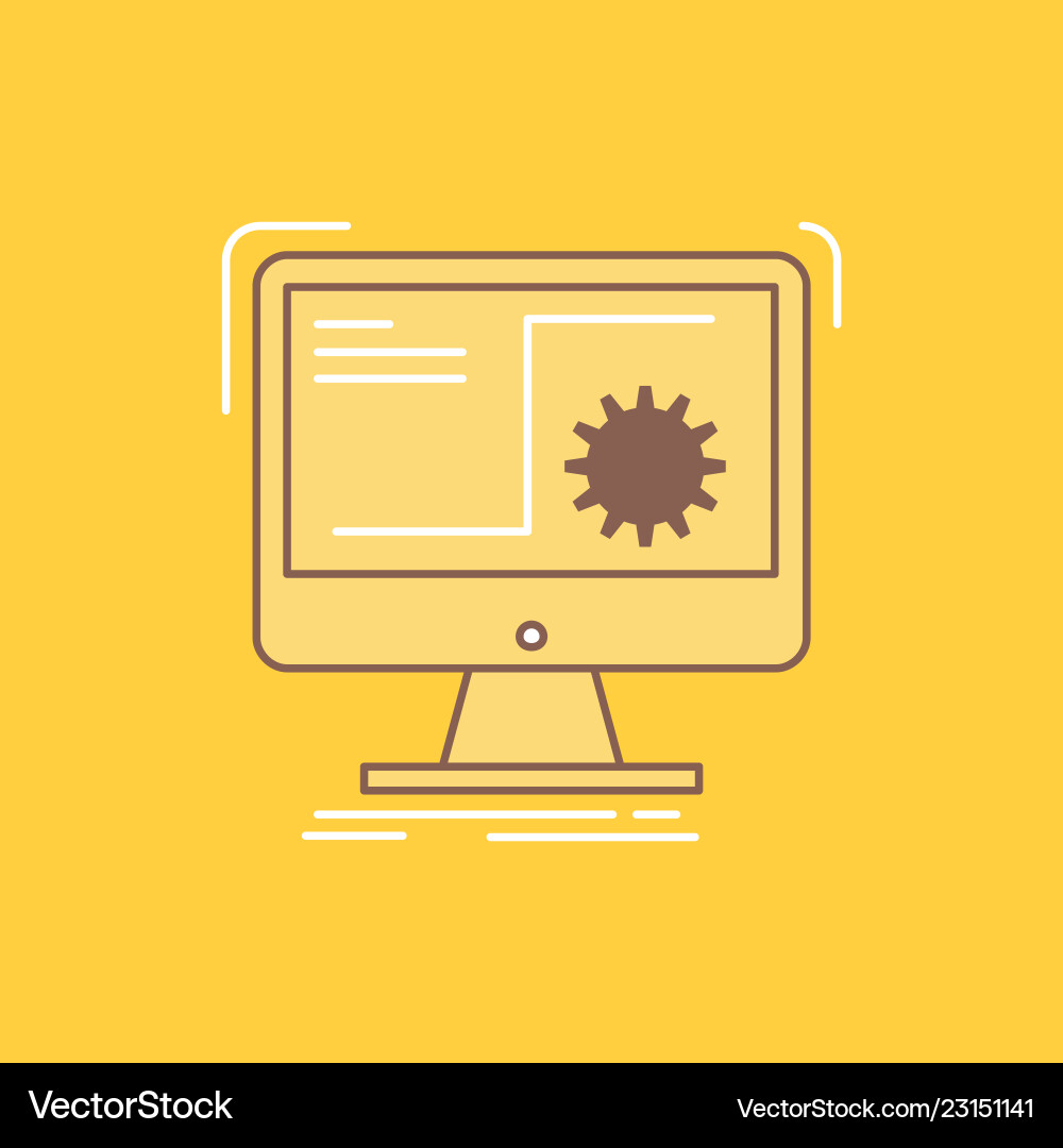 Command computer function process progress flat Command computer function process progress flat vector image