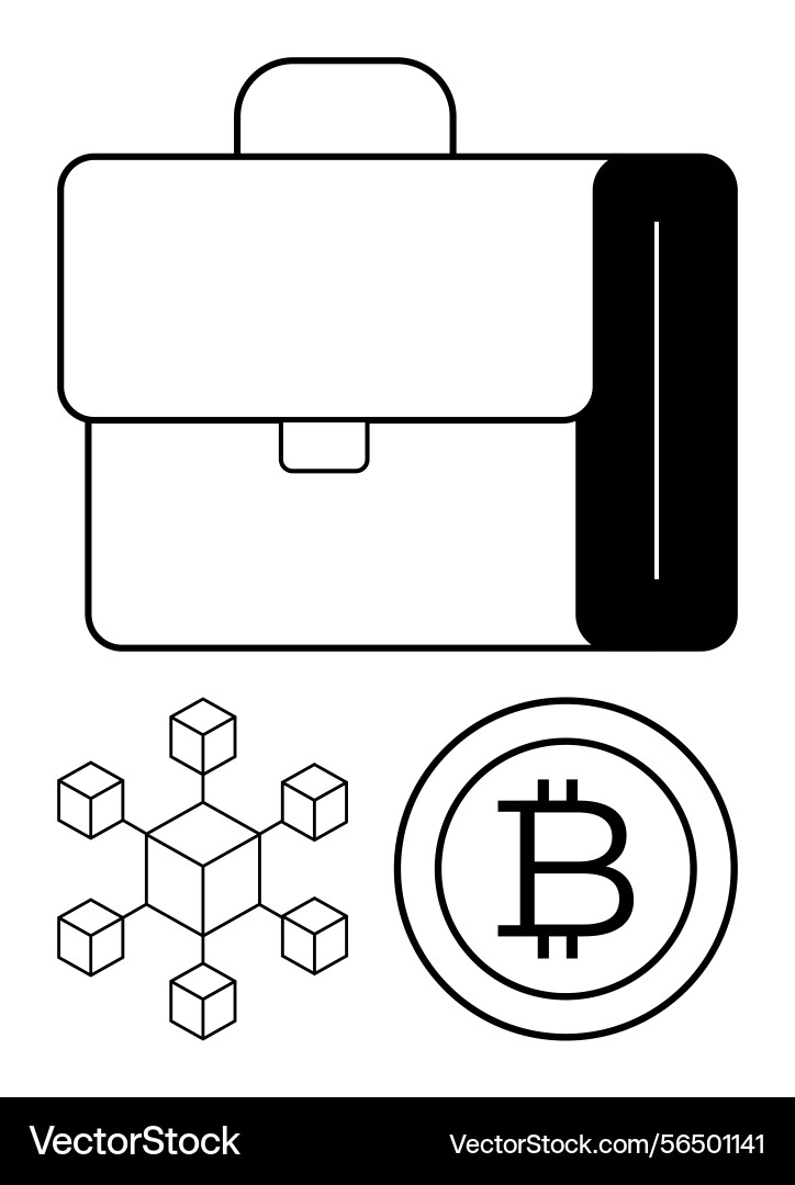 Cryptocurrency portfolio with blockchain network Cryptocurrency portfolio with blockchain network Vector Image