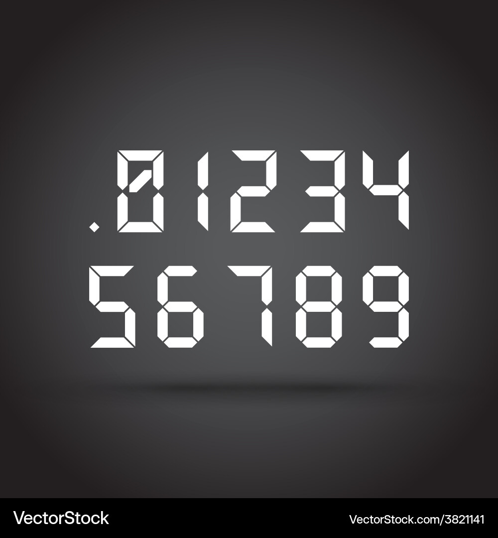 Digital Numbers Display vector image