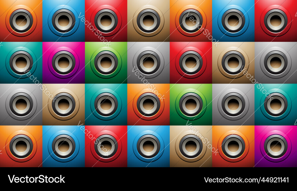 Embossed big round shapes on colorful squares Vector Image