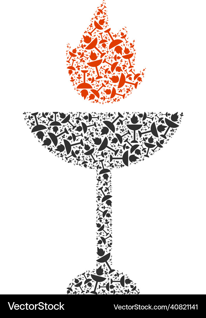Fire bowl recursion icon composition of self icons Fire bowl recursion icon composition of self icons vector image