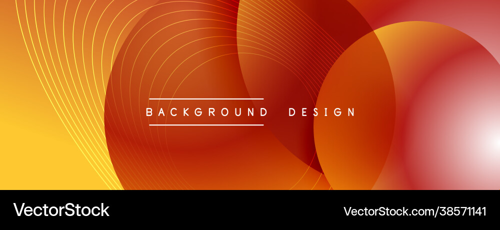 Gradient circles with shadows techno vector image