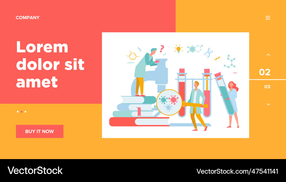 Group of scientists with microscope Group of scientists with microscope vector image