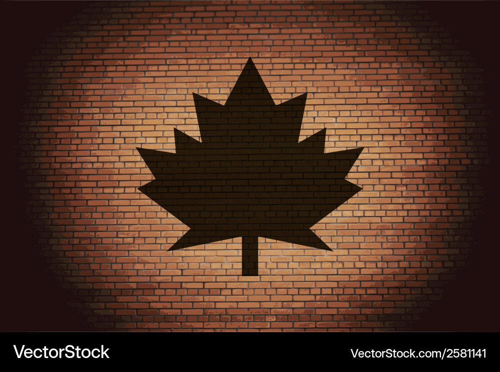 Maple leaf flat modern web button and space Vector Image