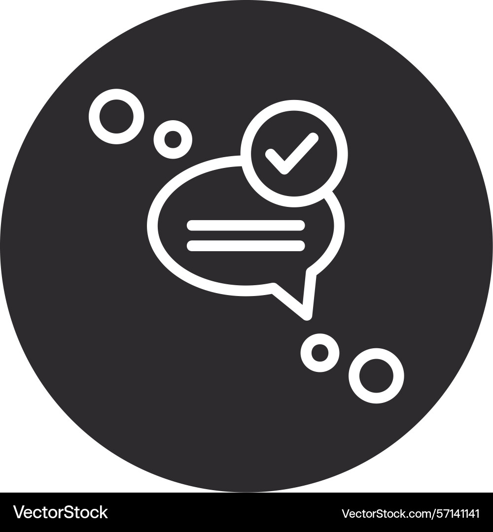 Message sent inverted circle black Vector Image