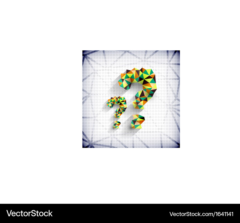 Paper mosaic triangles texture question mark vector image