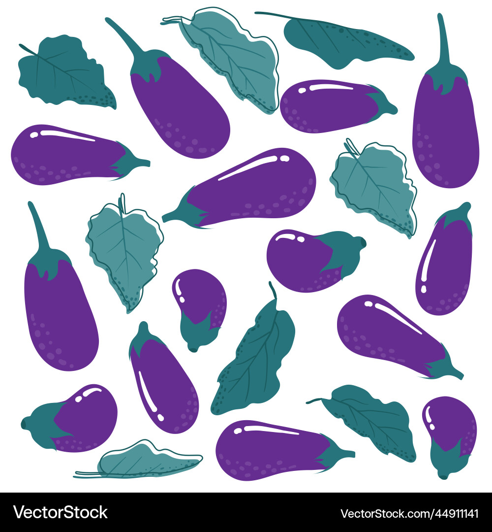 Print pattern background design with eggplant Vector Image