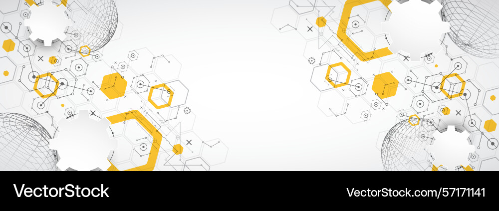 Science and technology background using hexagon vector image