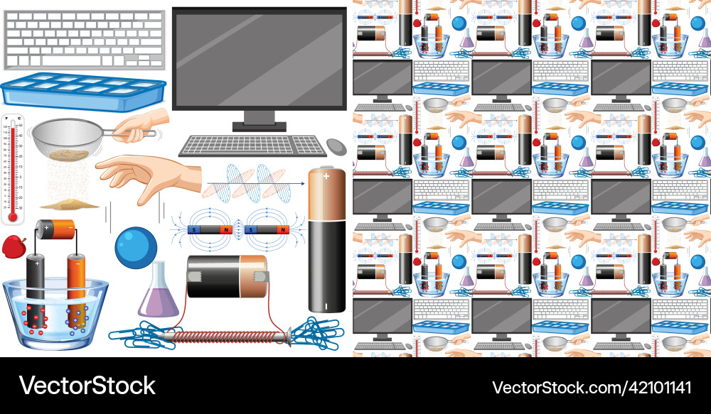 Seamless background computer and other science Seamless background computer and other science vector image