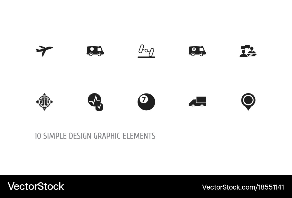 Set of 10 editable complex icons includes symbols vector image