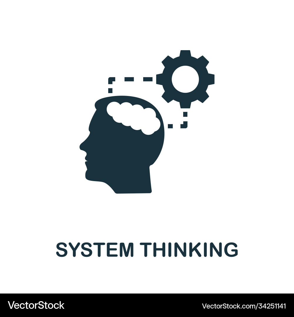 System thinking icon simple element from life vector image