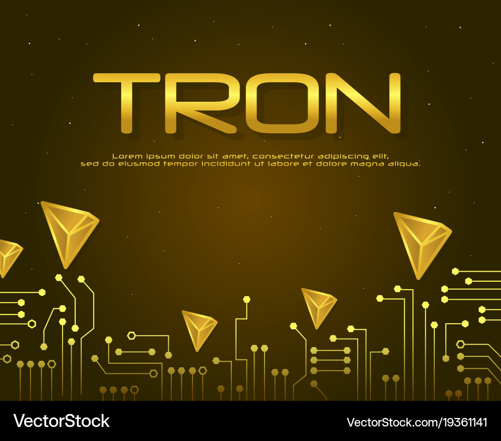 Tron blockchain design background collection vector image