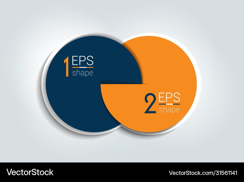 Two connected circles chart 2 steps design Two connected circles chart 2 steps design vector image