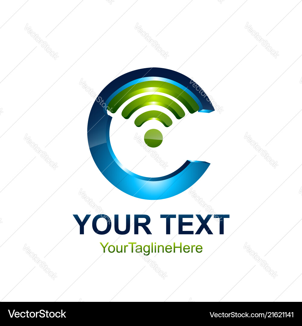 Wifi Initial C Logo Template vector image