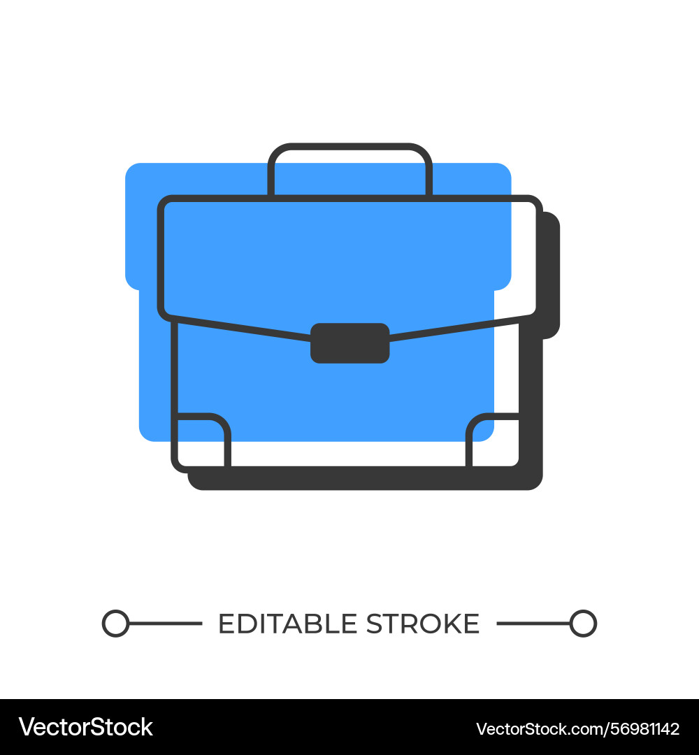 Briefcase offset shadow line icon Briefcase offset shadow line icon vector image