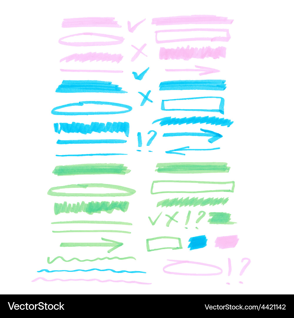 Colorful Highlight Markers & Icons vector image