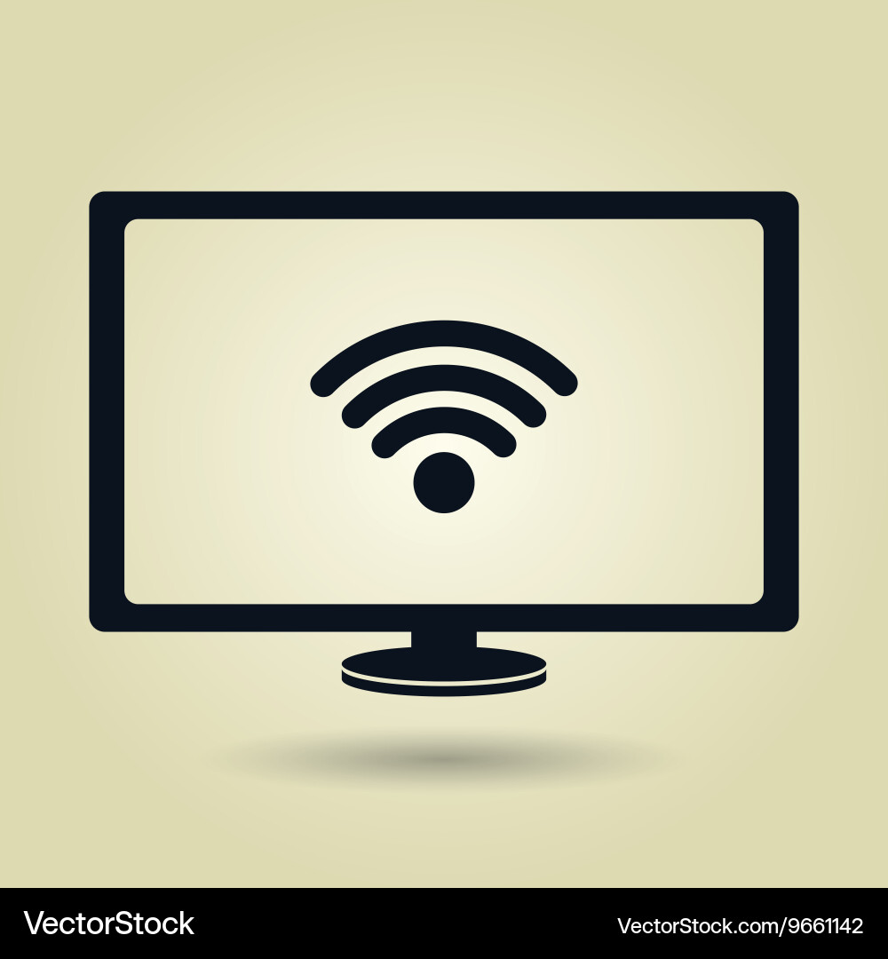 Computer connected to the internet by wifi vector image