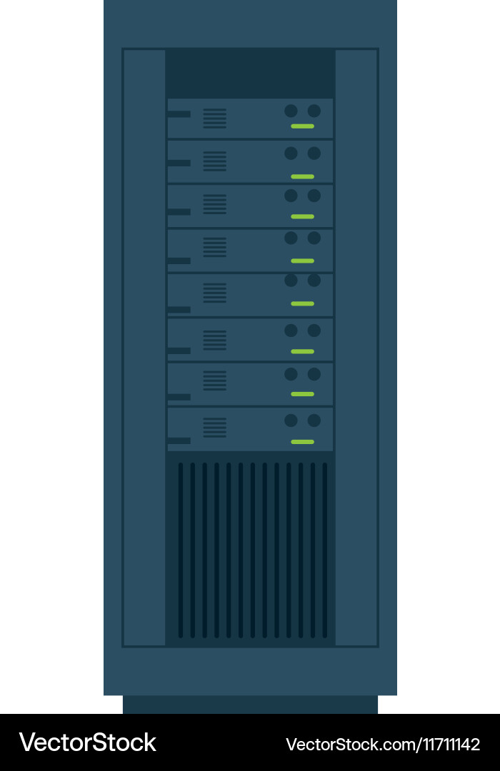 Computer desktop server isolated icon vector image