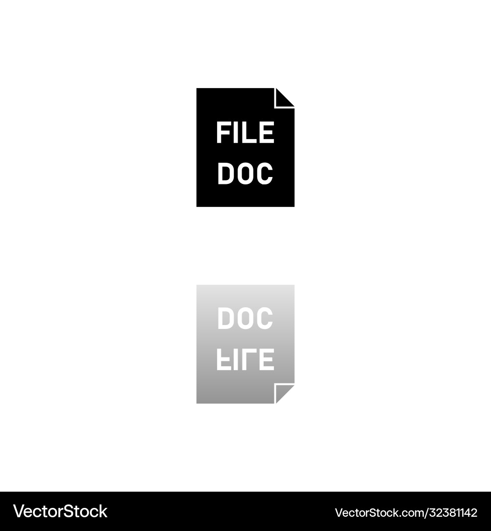 Doc file icon flat Doc file icon flat vector image