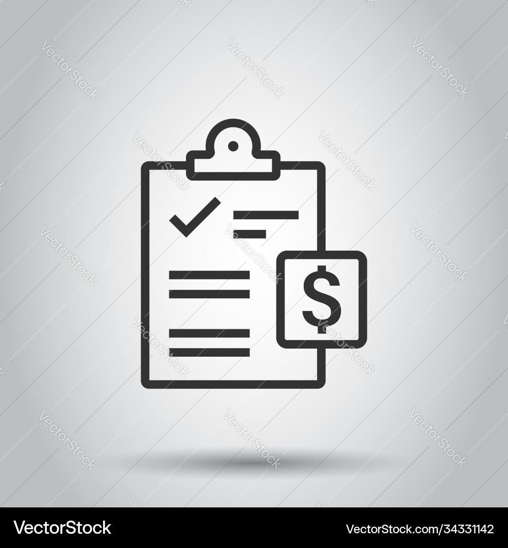 Document checklist icon in flat style report Vector Image