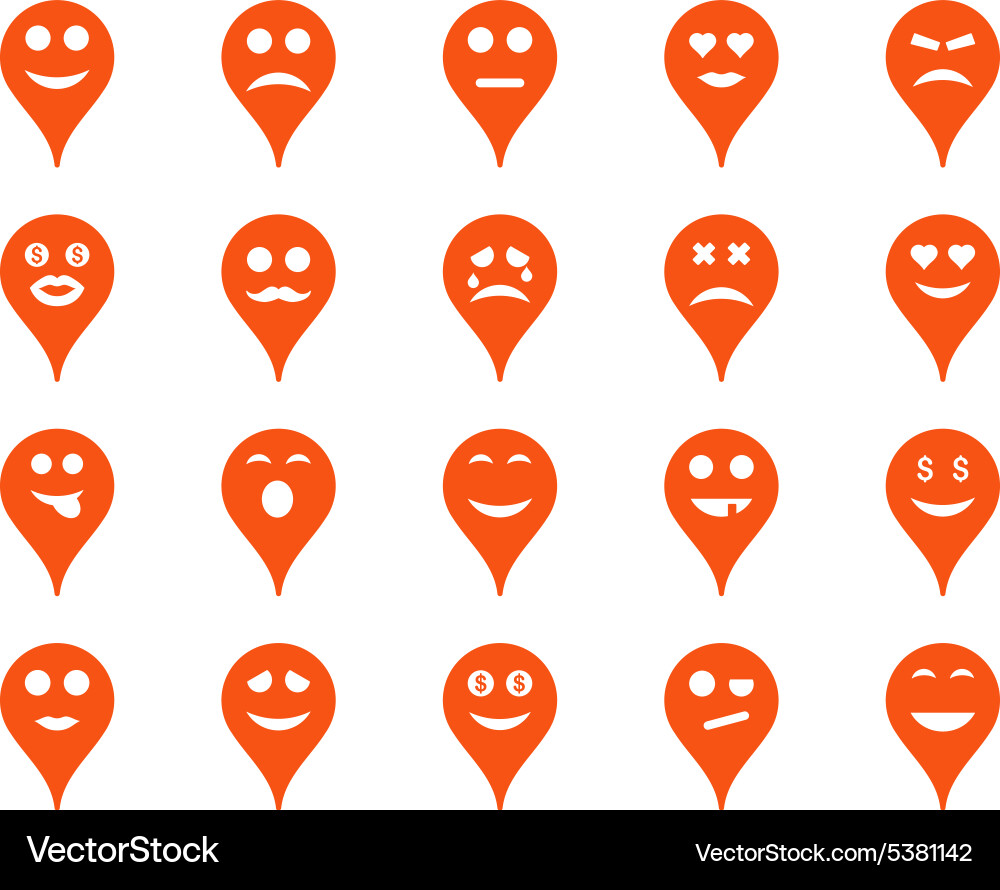 Emotion map marker icons Vector Image