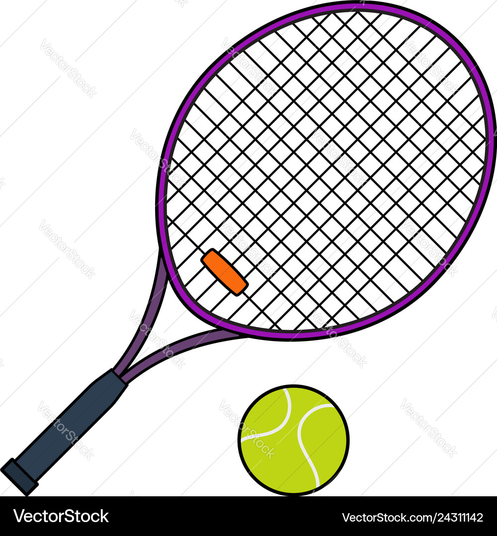 Flat design icon of tennis rocket and ball Vector Image