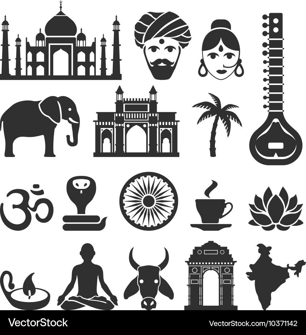 India icons vector image