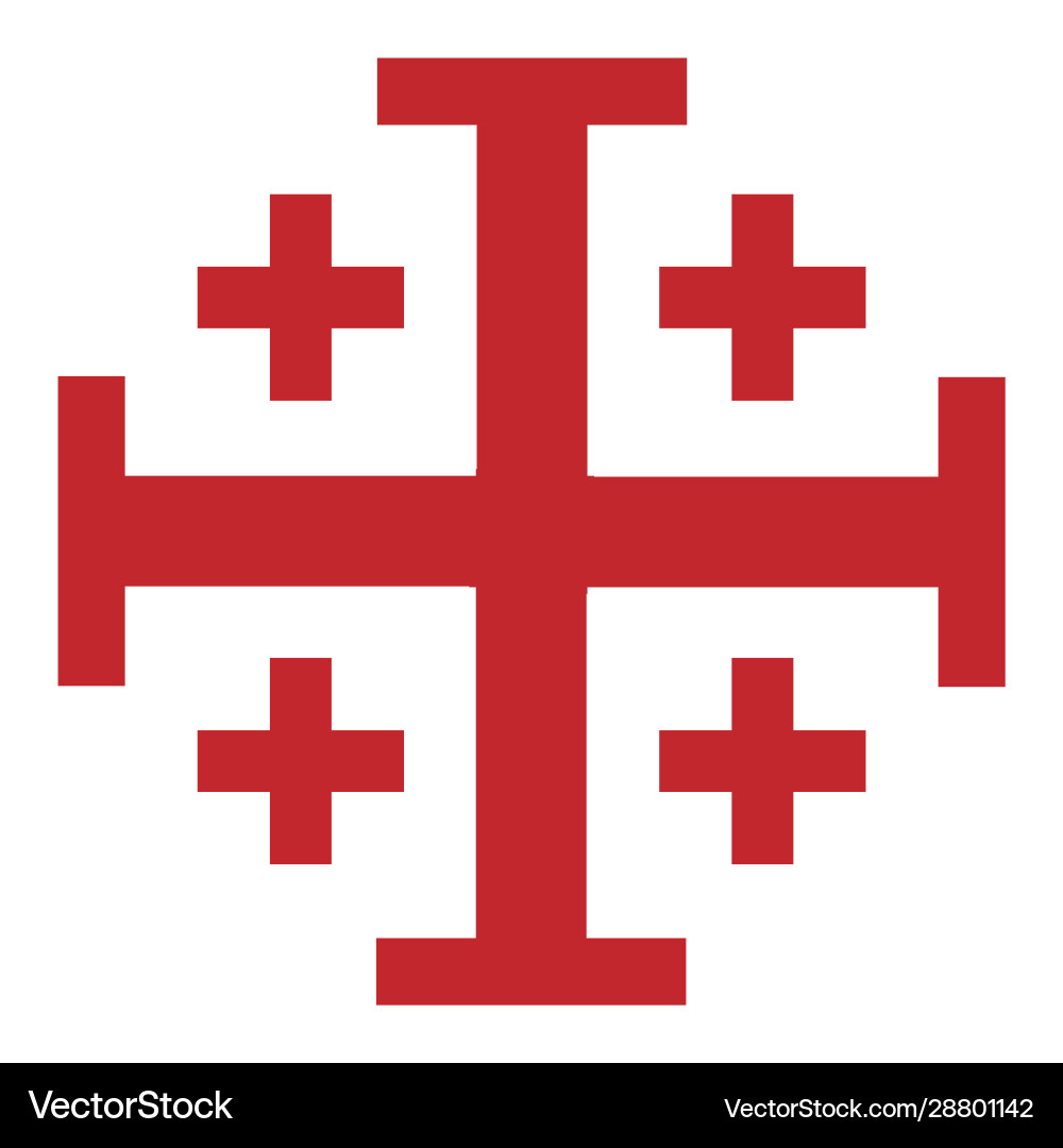 Jerusalem Cross Knightly Order Vector Image