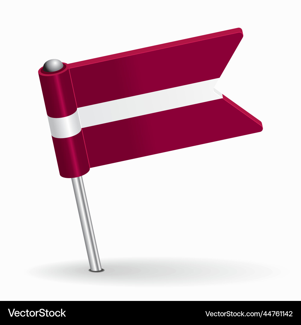 Latvian Flag Map Pointer vector image