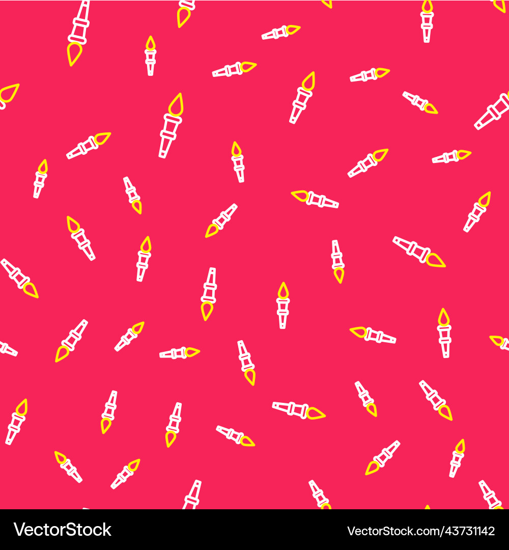 Line torch flame icon isolated seamless pattern Line torch flame icon isolated seamless pattern vector image